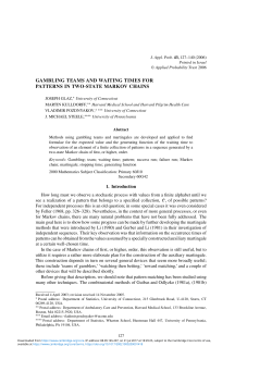 gambling teams and waiting times for patterns in two