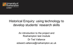 Historical Enquiry - Roehampton Moodle