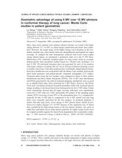 Dosimetric advantage of using 6 MV over 15 MV photons in
