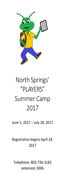 North Springs` &ldquo;PLAYERS&rdquo; Summer Camp 2017