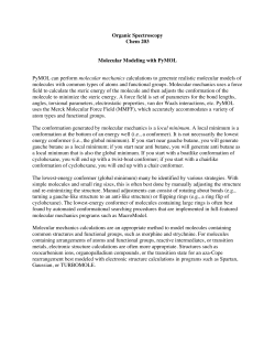 Organic Spectroscopy Chem 203 Molecular Modeling with PyMOL