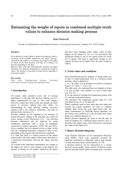 Estimating the weight of inputs in combined multiple truth values to
