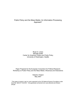 Public Policy and the Mass Media: An Information Processing