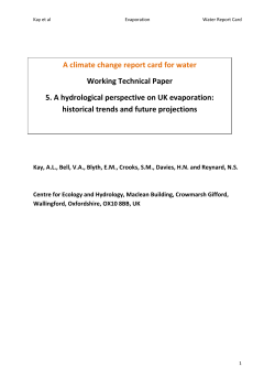 A climate change report card for water Working Technical
