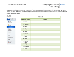 MICROSOFT WORD 2010: Identifying Ribbons and Tabs
