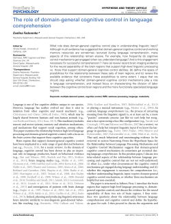 The role of domain-general cognitive control in language