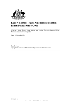 Export Control (Fees) Amendment (Norfolk Island Plants) Order 2016