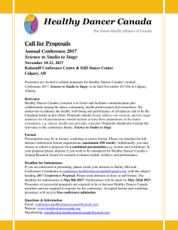 Healthy Dancer Canada call for proposals PDF