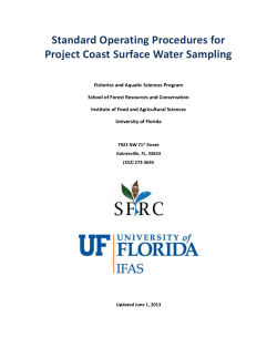 COAST Sampling SOP - Florida Department of Environmental