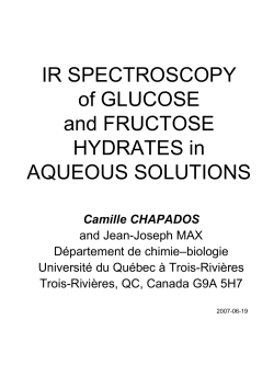 ir spectroscopy of glucose and fructose hydrates in aqueous solutions