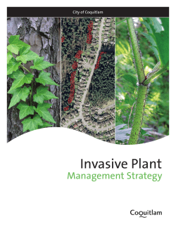 CITY OF COQUITLAM INVASIVE PLANT STRATEGY