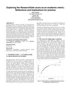 Exploring the ResearchGate score as an academic metric