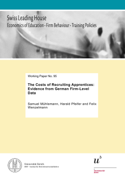 The Costs of Recruiting Apprentices: Evidence from German Firm