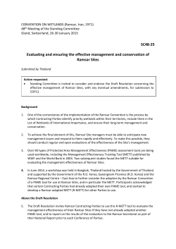 R-METT: the management effectiveness tracking tool for Ramsar Sites