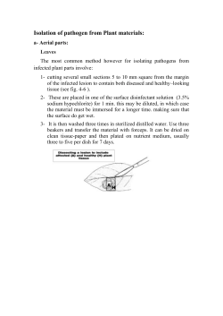 Isolation of pathogen from Plant materials: