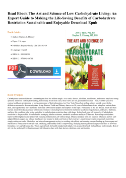 Read Ebook The Art and Science of Low Carbohydrate Living: An