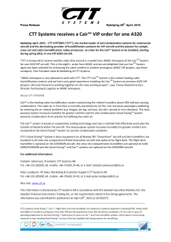CTT Systems receives a Cair&trade; VIP order for one