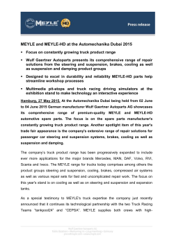 MEYLE Products&reg; - Wulf Gaertner Autoparts AG