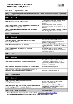 Programme Industrial Uses of Bacteria Table with timings_0