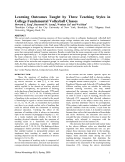 Learning Outcomes Taught by Three Teaching Styles in College
