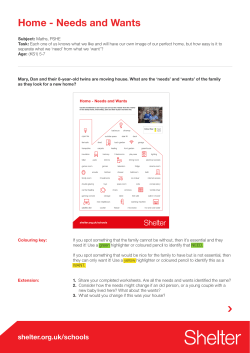 Home - Needs and Wants