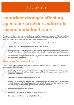 Important changes affecting aged care providers who hold