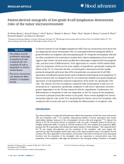 Patient-derived xenografts of low-grade B-cell