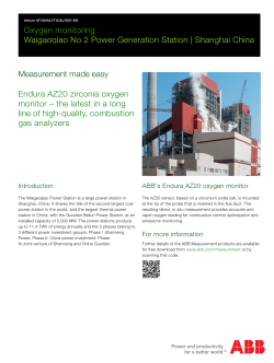 Measurement made easy Oxygen monitoring Waigaoqiao No 2