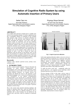 Simulation of Cognitive Radio System by using Automatic Insertion