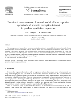 Emotional consciousness: A neural model of how cognitive