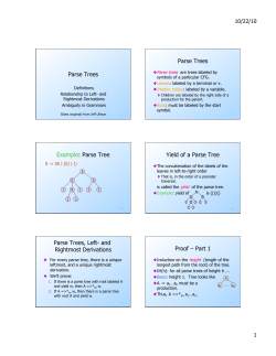 Parse Trees Parse Trees Example