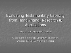 Evaluating Testamentary Capacity from Handwriting: Research