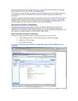 This article describes how you can add the ability to convert DOC to