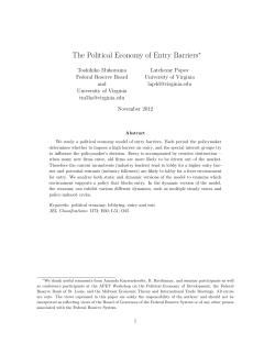 The Political Economy of Entry Barriers