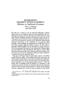Establishing Property Rights In Energy Efficient Vs