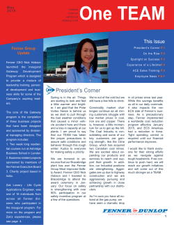 President`s Corner - Fenner Dunlop Americas