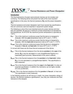 R Theta And Power Dissipation Technical Note