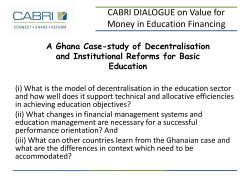 A Ghana case-study of decentralisation and institutional reforms for
