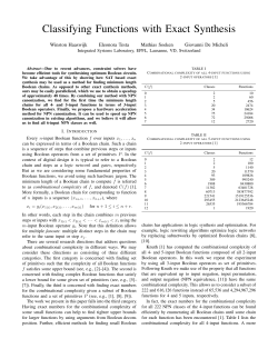 Classifying Functions with Exact Synthesis