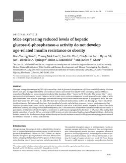 Mice expressing reduced levels of hepatic glucose-6-phosphatase