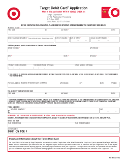 Target REDcard Debit Card application