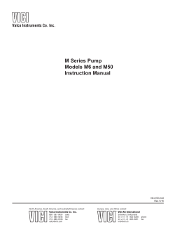 M Series Pump Models M6 and M50 Instruction Manual