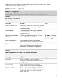 EPOC Taxonomy - Cochrane Effective Practice and Organisation of