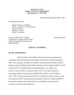 PPL`s plan for smart meter deployment