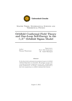 Orbifold Conformal Field Theory and One-Loop Self