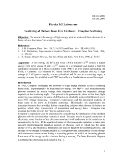 Physics 342 Laboratory Scattering of Photons from Free Electrons