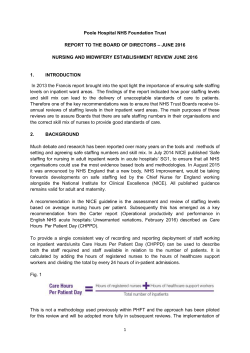 Poole Hospital NHS Foundation Trust REPORT TO THE BOARD OF