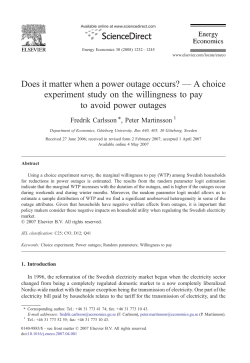 Does it matter when a power outage occurs? &mdash; A choice experiment
