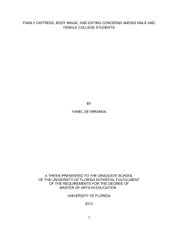 1 family distress, body image, and eating concerns among male and