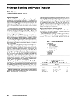 Hydrogen bonding and proton transfer